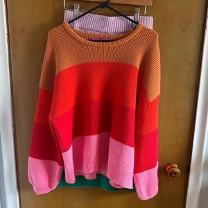 Vibrant Multicolor Women's Crew Neck Sweater